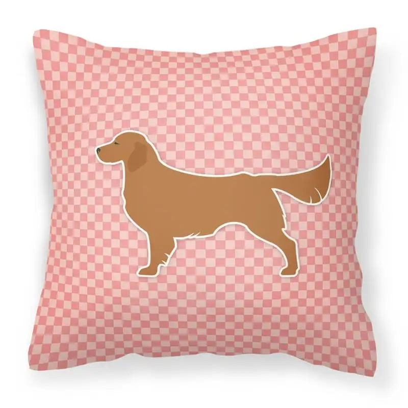

Retriever Checkerboard Pink Fabric Decorative Pillow