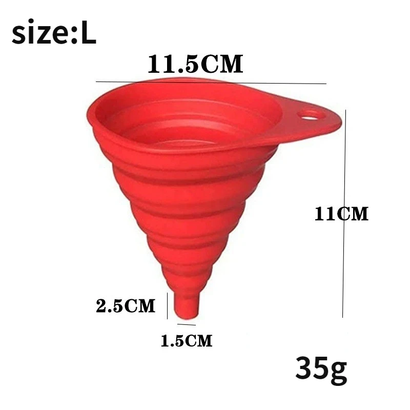 Fuel Tank Funnel Adaptor Foldable Engine Funnel Car Universal Silicone Liquid Funnel
