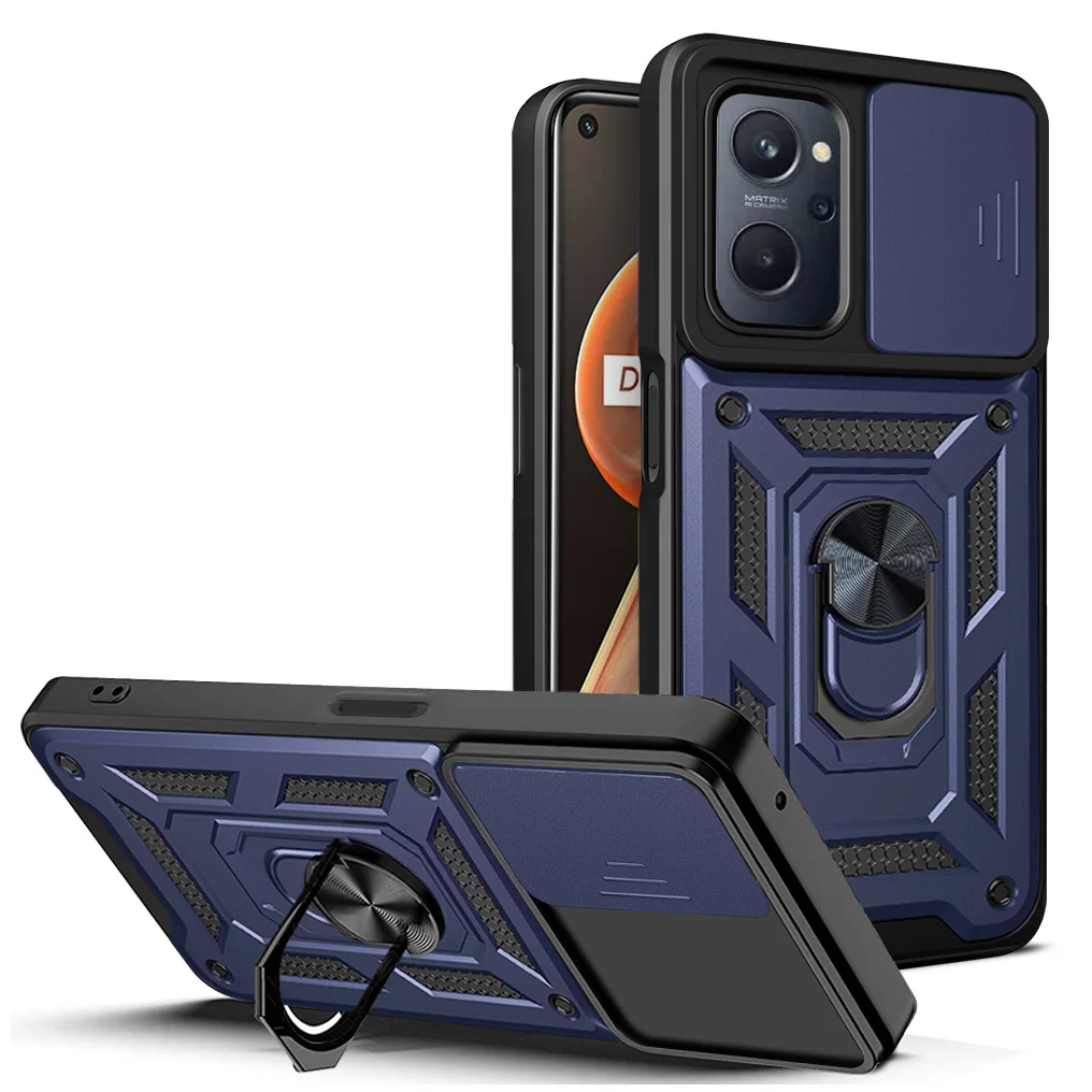 OPPO A96 케이스 OPPO A76 커버 OPPO A36 A76 A96 4G 마그네틱 링 홀더 아머 폰 케이스 슬라이드 카메라 보호 백 커버