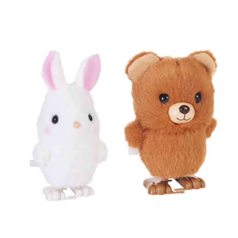 

Cue Bear Rabbit Wind Up Toy Walking Clockwork Animal Toy for Kids Toddlers Dropship