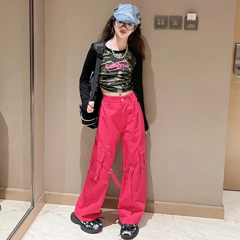 2024 Girls Clothes Sets Autumn Outfits Kids Long Sleeve Tshirt