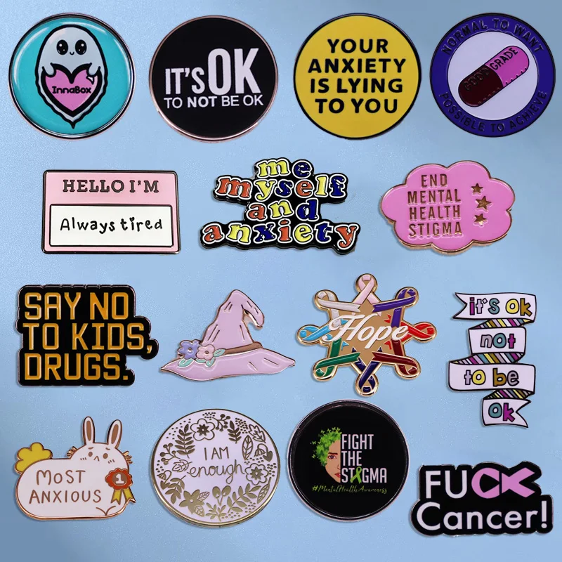 Fun Mental Health Awareness Badges Brooch 1