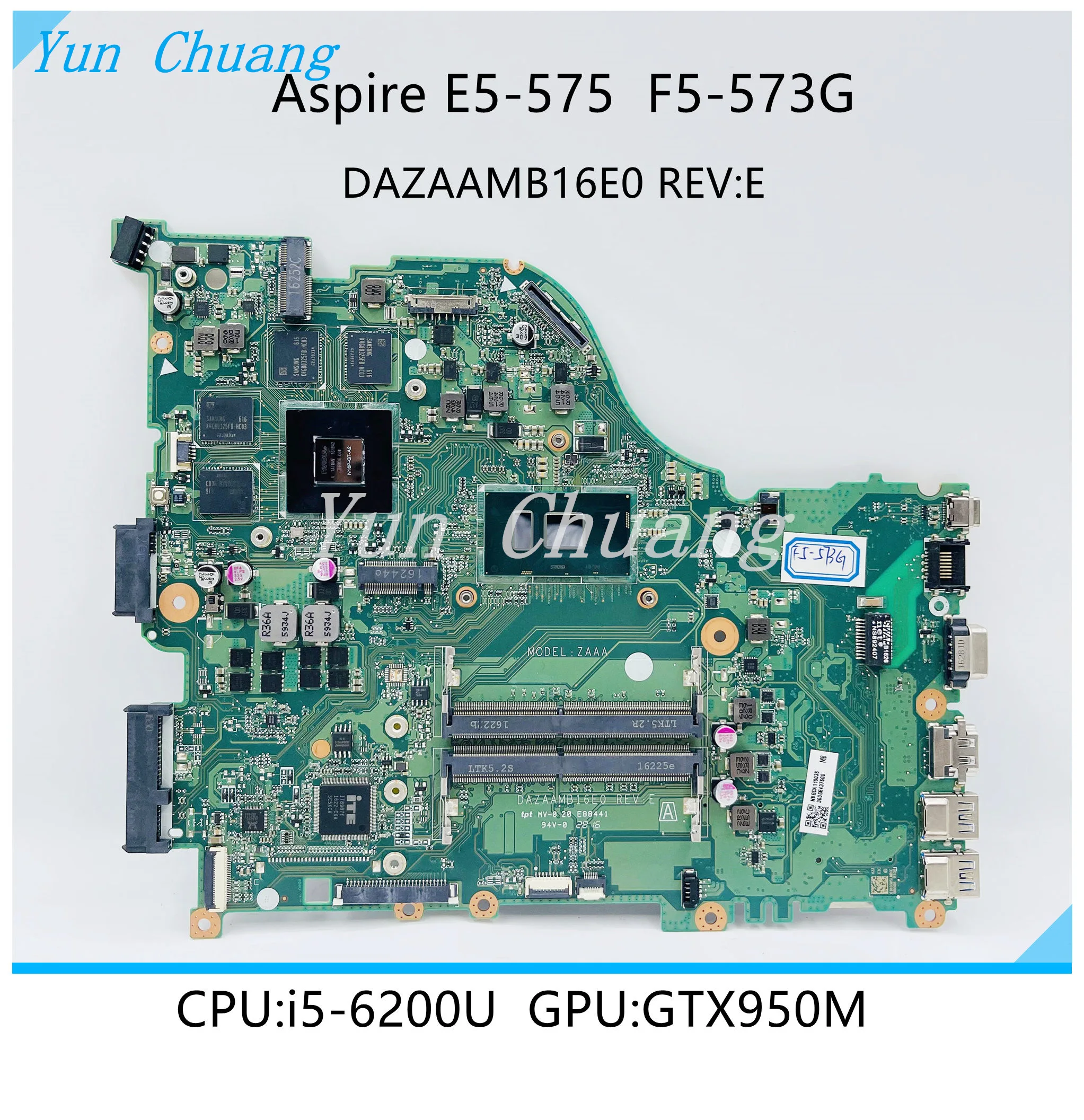 Материнская плата DAZAAMB16E0 REV:E для Acer Aspire E5-575 E5-575G F5-573G материнская ноутбука с
