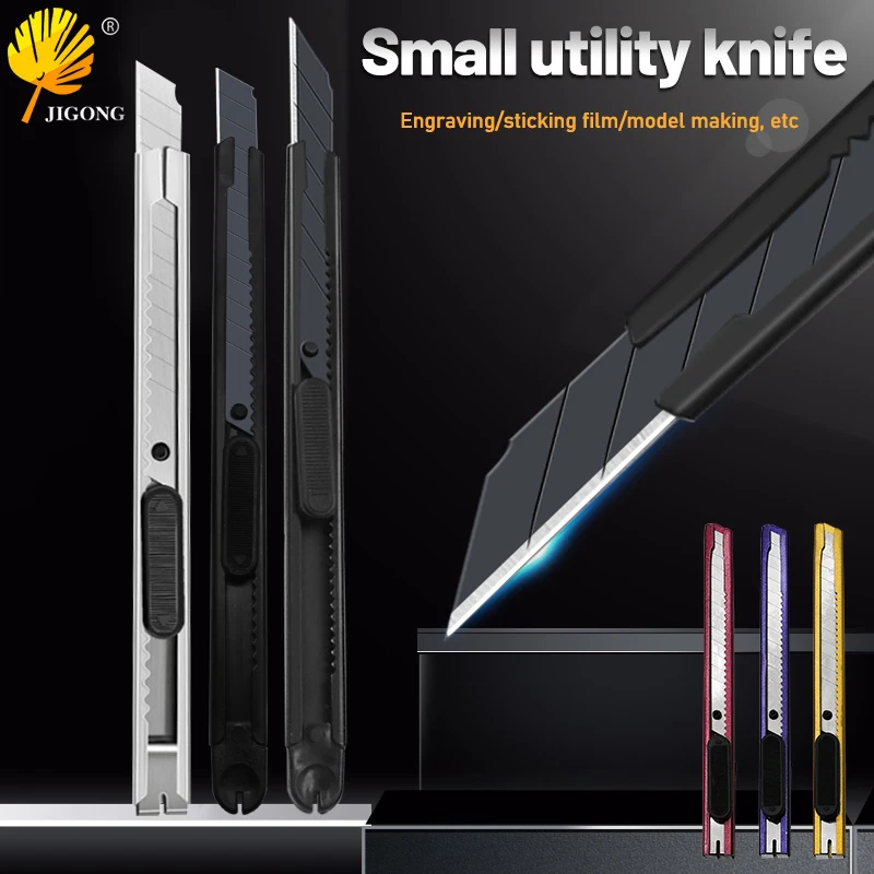 

1pc Portable Small Stainless Steel + Plastic Art Knife Student Manual Paper Knife Express Knife Art Knife School Office Supplies