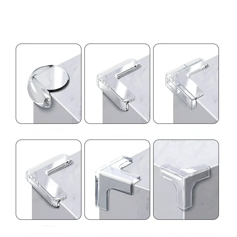 4pcs/lot Rubber Ball Transparent L Shape Baby Safety Silicone Corner Protector Kids Soft Clear Table Desk Edge Corner Guards