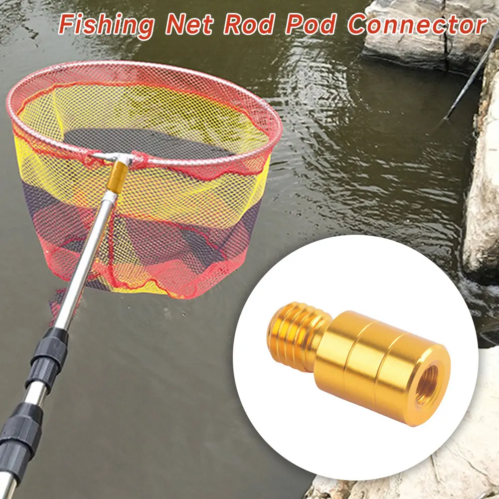 1Pc Fishing Landing Net Handle Connector Fishing Net Rod Head Converter Replacement Part Fishing Landing Dip Net Connector