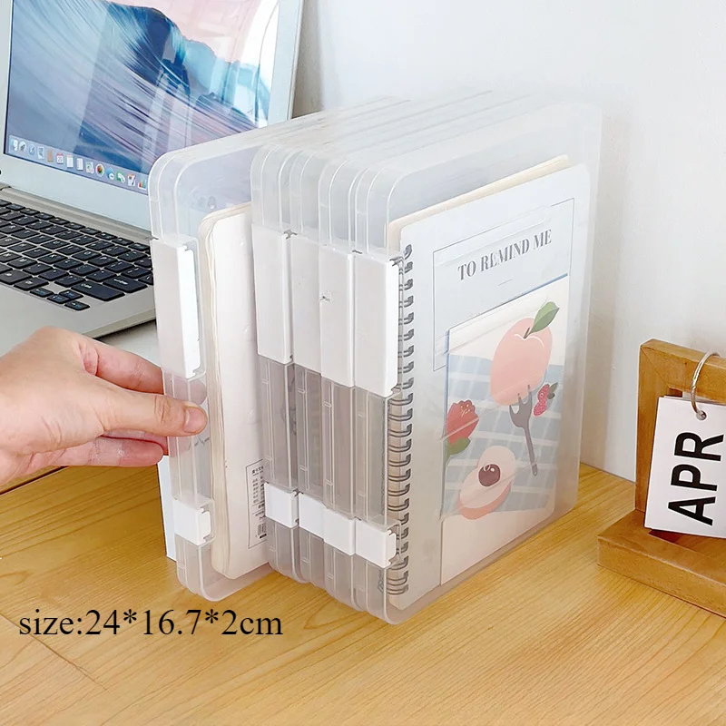 1pc A4 File Storage Box Transparent File Contract Classification Bills Sorting Office Document Case Organizer Supplies 2025