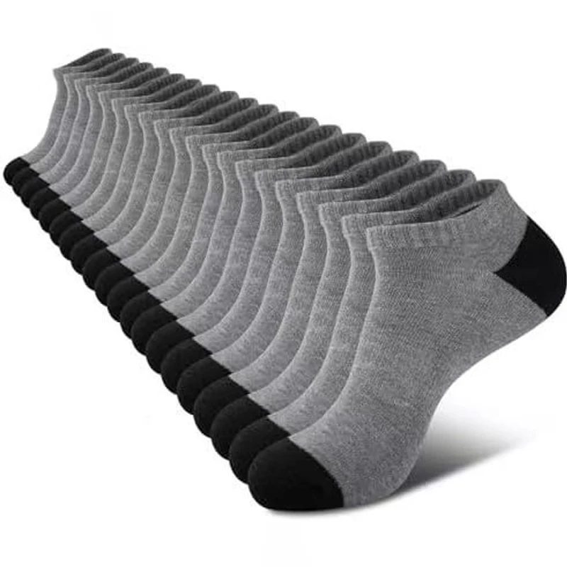 5 Pairs Ankle Running Socks Men Solid Sweat Absorbing Short Socks Comfortable Breathable Low Cut Sport Socks