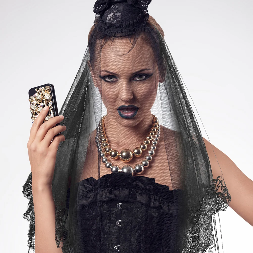 

2 Pcs Witch Tiara Headpiece Halloween Supplies Accessories Cosplay Decors Veil Headgear