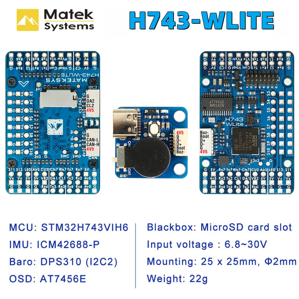 Contrôleur De Vol Matek G474-HELI Flybarless Pour Drone RC – 2-6S LIPO – Neuf