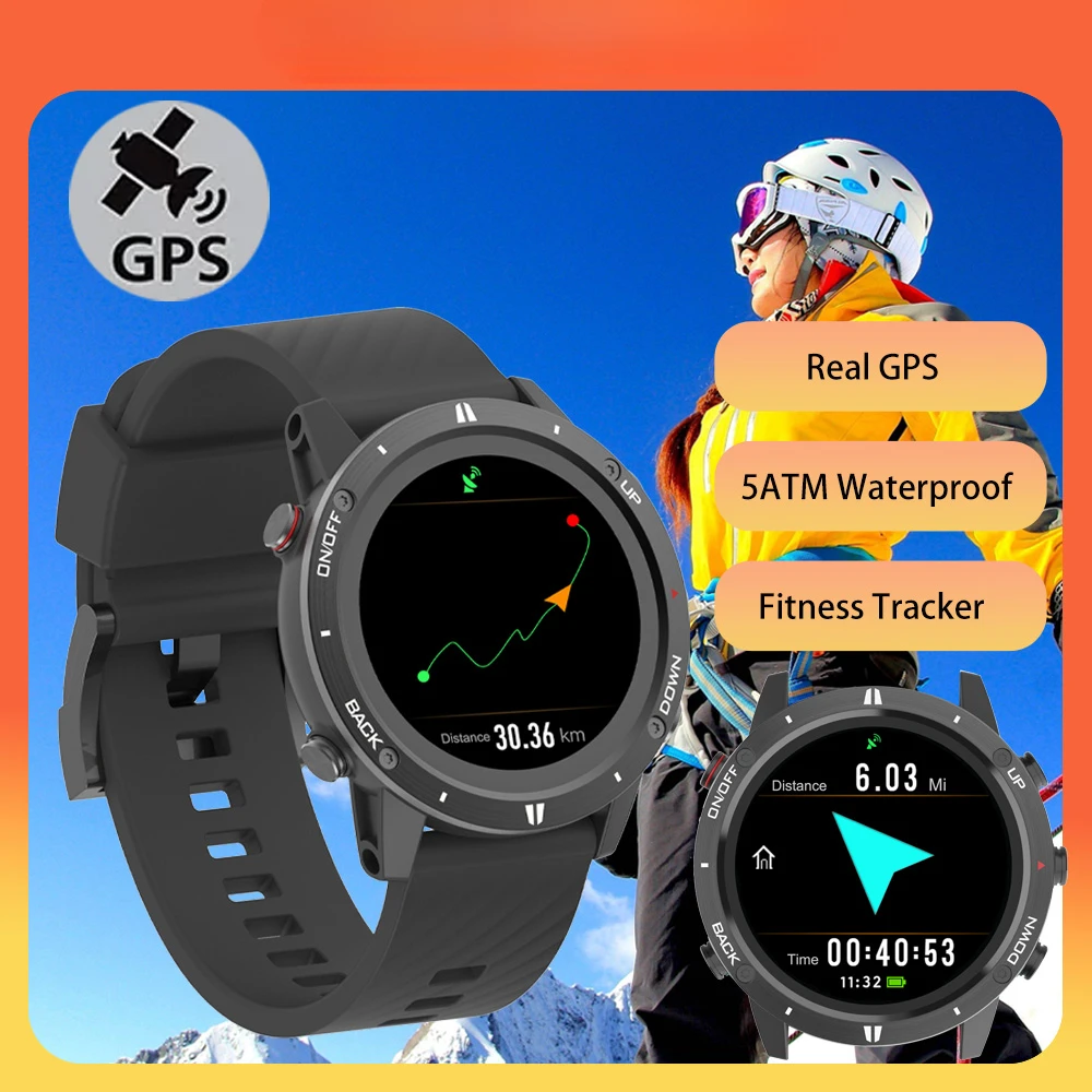 

Мужские Смарт-часы с GPS-компасом, водонепроницаемые (5 атм)