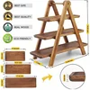 Multi-layer Wood Display Rack for Dinner Plates and Snacks Decorative Trays, Kitchen Storage & Organization,Fruit Dish Plate 6