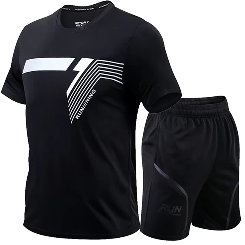 Men's 2 Pcs/Set Tracksuit Gym Fitness badminton Sports Suit Clothes Running Jogging Sport Wear Exercise Workout set sportswear