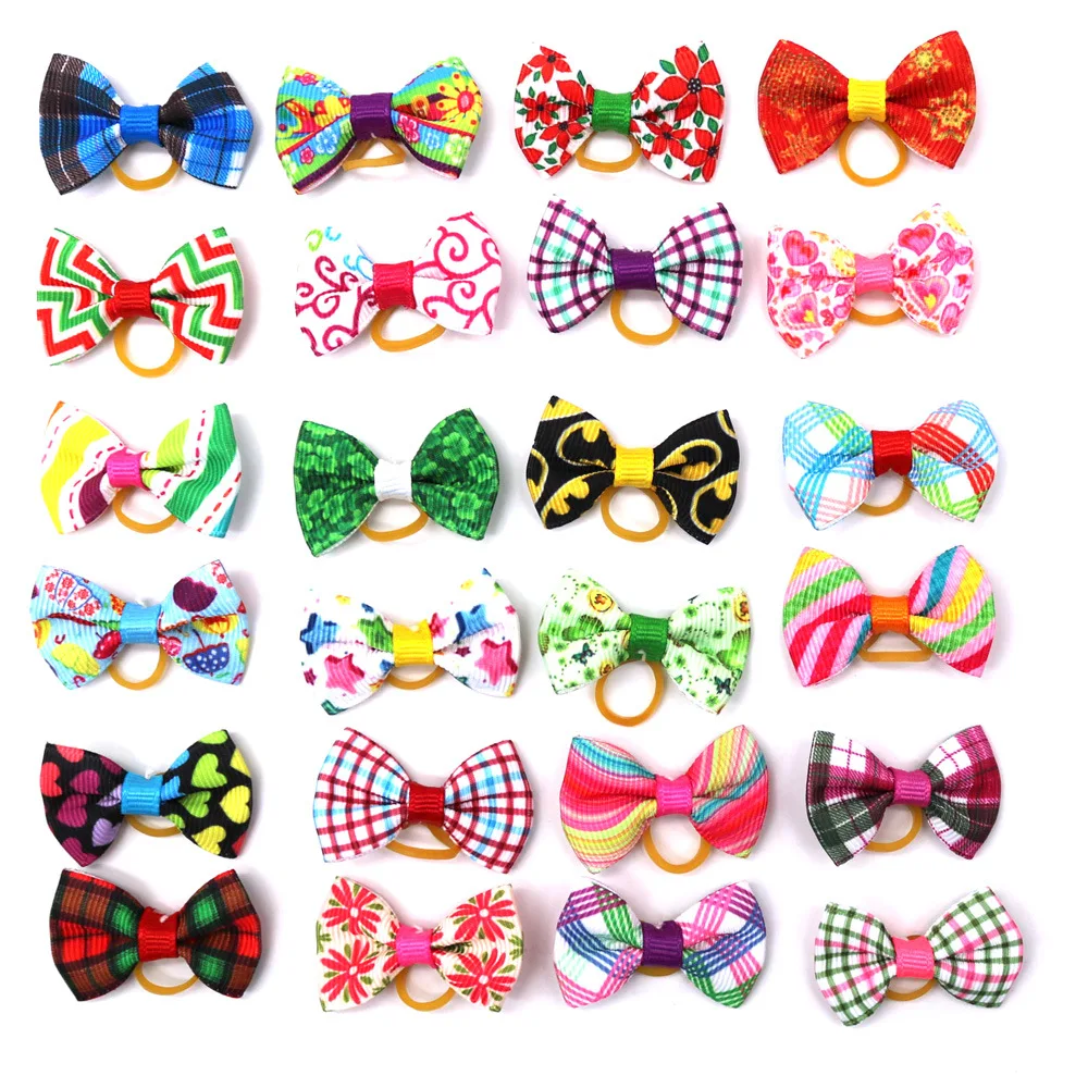 Title 13, 10pcs Colorful Small Dog Bows Puppy Hair Bows D...