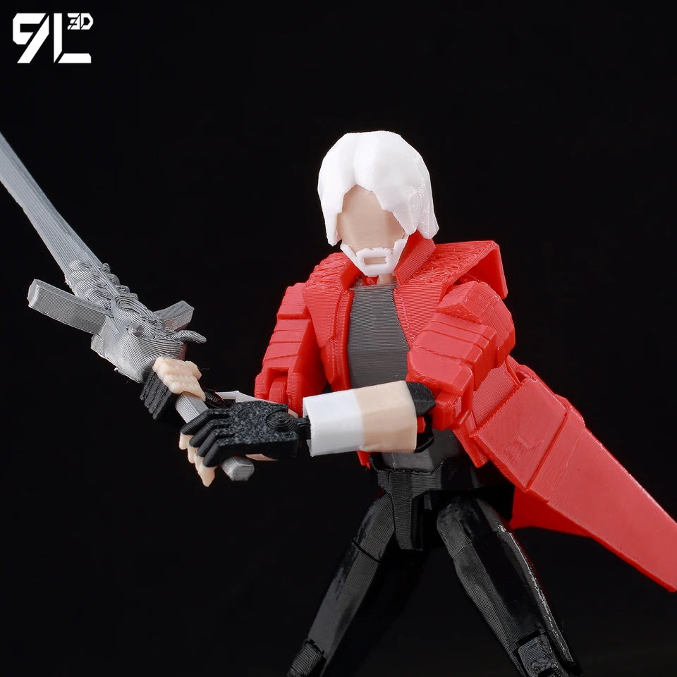 9L3D Printed Multi-Jointed Articulated Devil May Cry Protagonist
