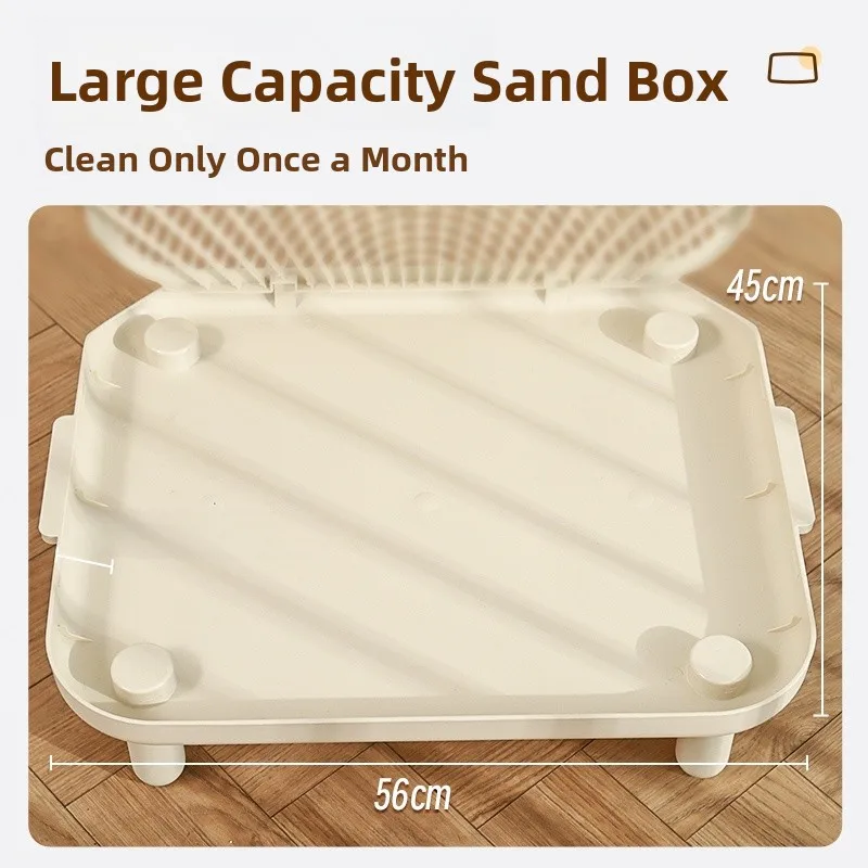 Double Layer Anti-Spla  Litter Mat Pedal  Toilet Prevents Debris from  Litter Box out of Tray Open Top Design Square