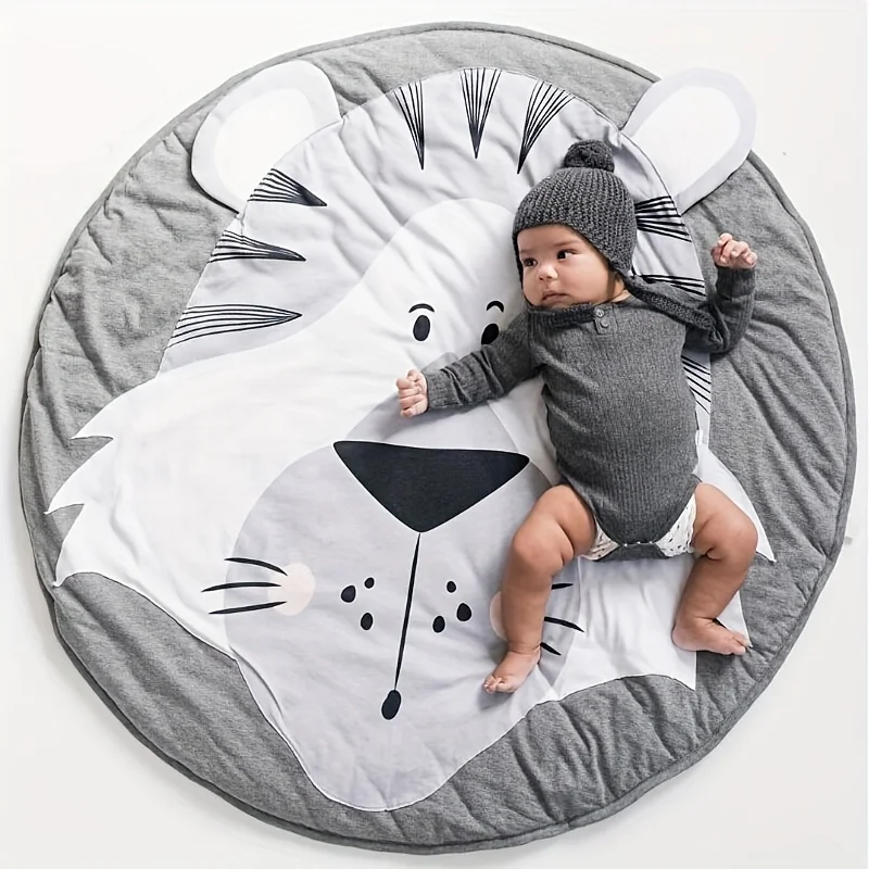 Baby Deluxe Cozy Crawling Mat-Safe & Soft Thick Cotton, Easy to Clean, 3D Animal Design, Perfect for Infant Play & Room Decor