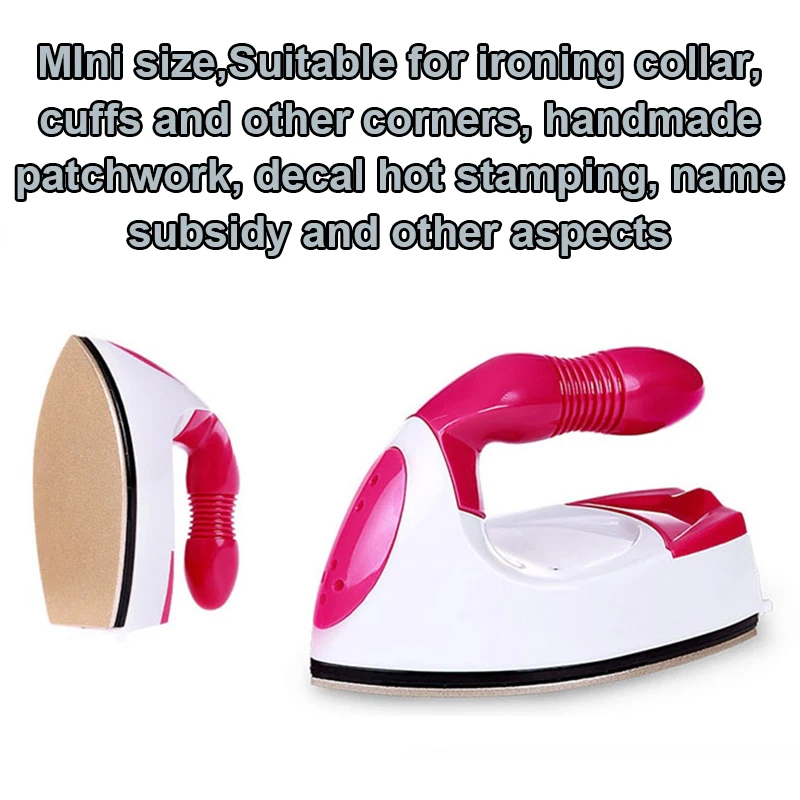 MINI Portable Foldable Electric Iron Clothes Travel Baseplate Handheld Dry Ironing Machine Garment Sewing Fabric Transfer EU US 6