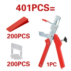 Precision Tile Leveling System Kit - 701 PCS with Wedges and Spacers for Perfect Flooring and Wall Alignment (401PCS)