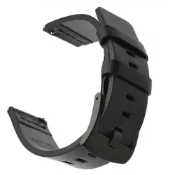 Premium Leather Bracelet for Smart Watches - 22mm Watchband Strap Accessories (S3lea - black bk)