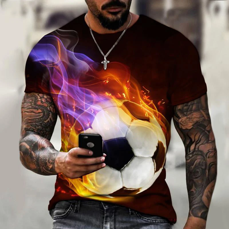 

Latest Men's 3D High-Definition Printed O-neck Top Short Sleeved Summer Fashion Casual Sports Quick Drying Clothing T-shirt.