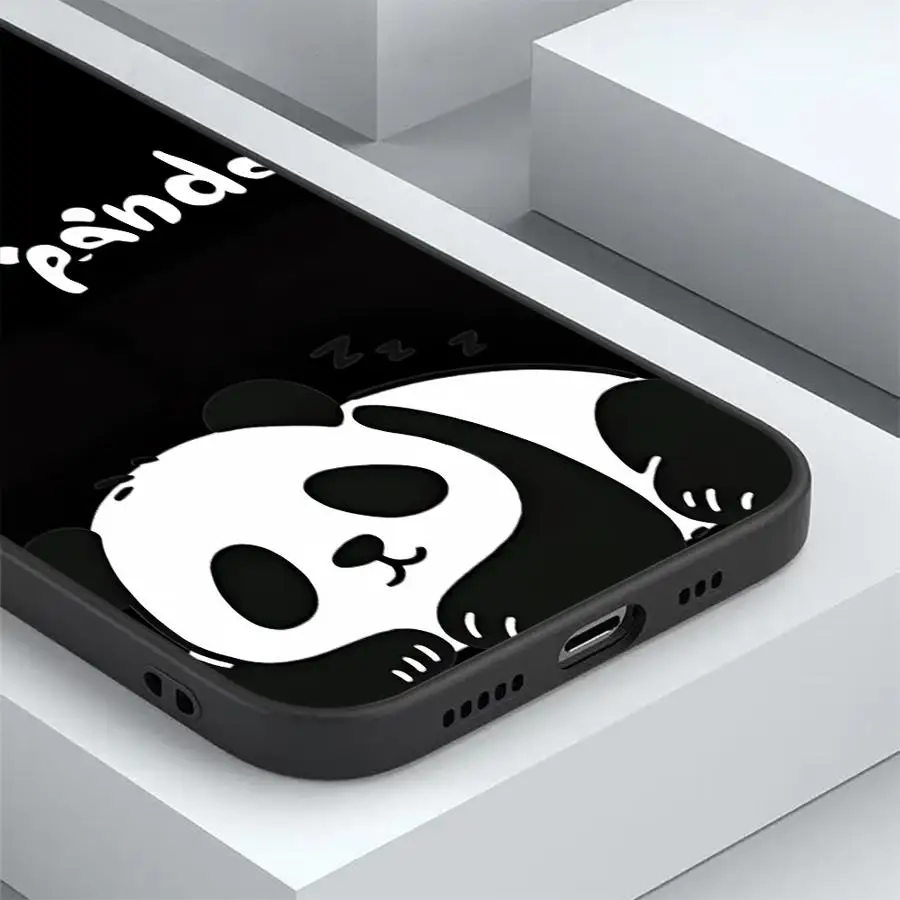 Panda Design Phone Case in Black and White