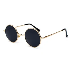 Timeless Round Polarized Sunglasses with Alloy Frame and Black Lenses (No Box)