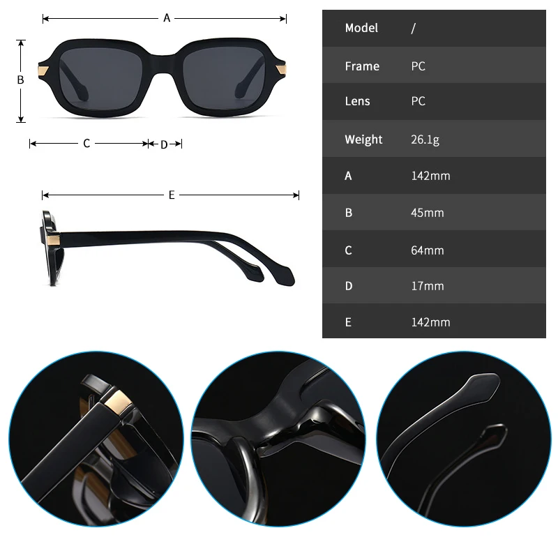  Small Frame Hip-hop Sunglasses for Men and Women Retro  Personality Square Wide Leg Sunglasses (Color : B, Size : 1) : Clothing,  Shoes & Jewelry