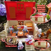 Forest Family Playhouse Carriage Luxury Villa Girl Simulation Playhouse Sweet Family Toy Wing Room Birthday Gift 2