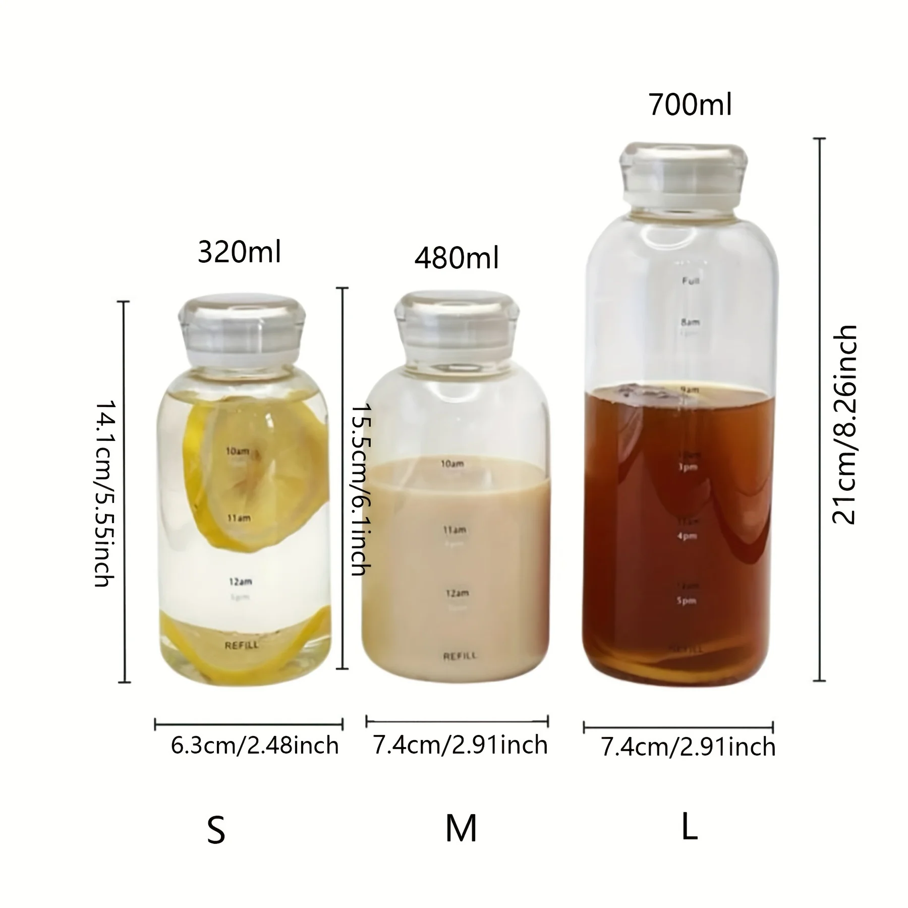 1pc - Large Capacity Glass Cup, Glass Cup With Time Scale, Transparent Tea Cup, Water Cup, Drinkware For Restaurants