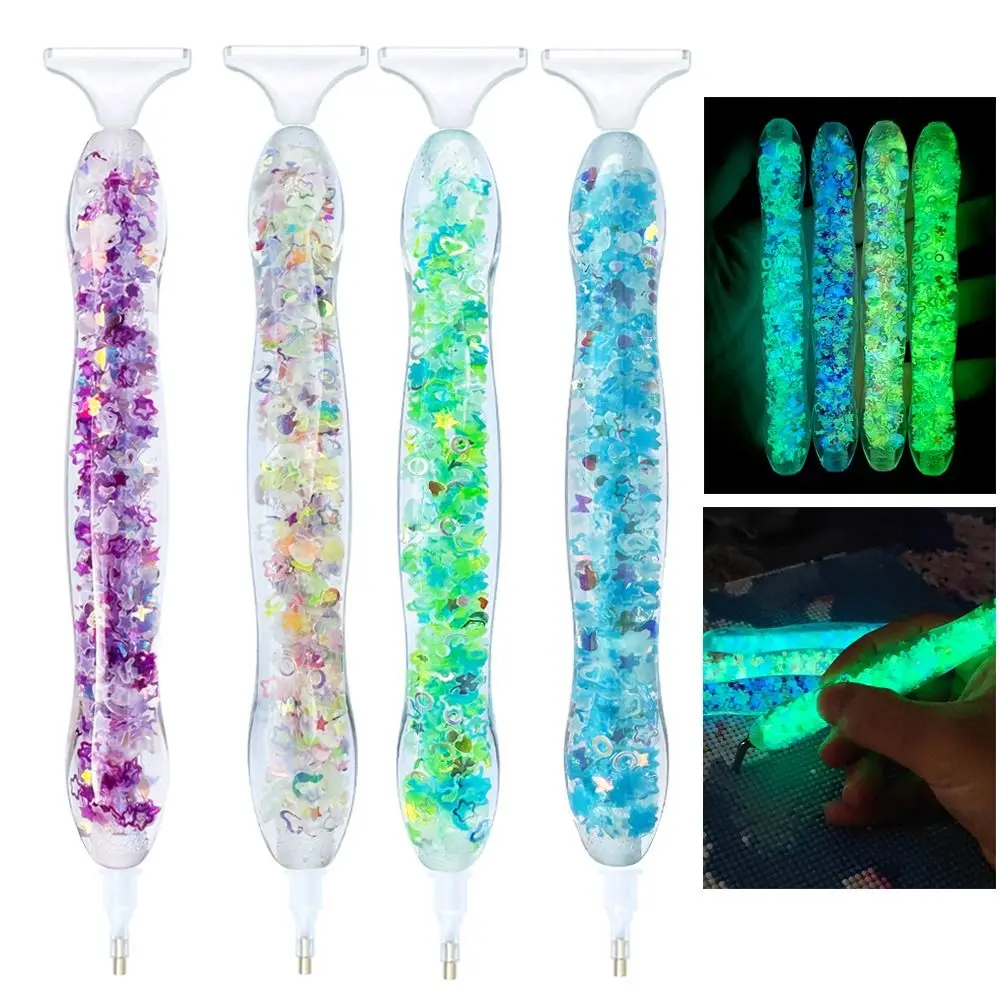 Luminous Point Drill Pen Embroidery Diamond Painting Pens Cross Stitch Luminous Spot Drill Pen Replacement Tips Sewing Accessory