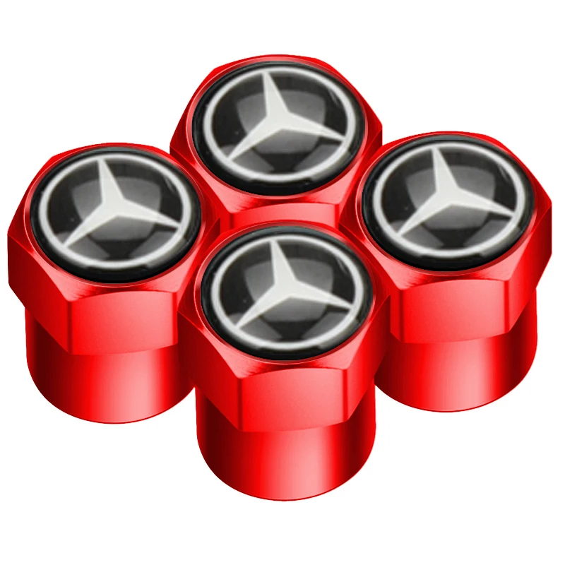 Luxury Car Tire Valve Caps with Emblem - Premium Metal Stickers for Enhanced Interior Aesthetics