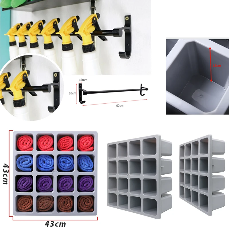 Wall-Mounted Board Tool Organizer Workshop Storage Sprayer Bottle Rack Polisher Holder Mat Clip No Rust Panel Water Gun Hanger