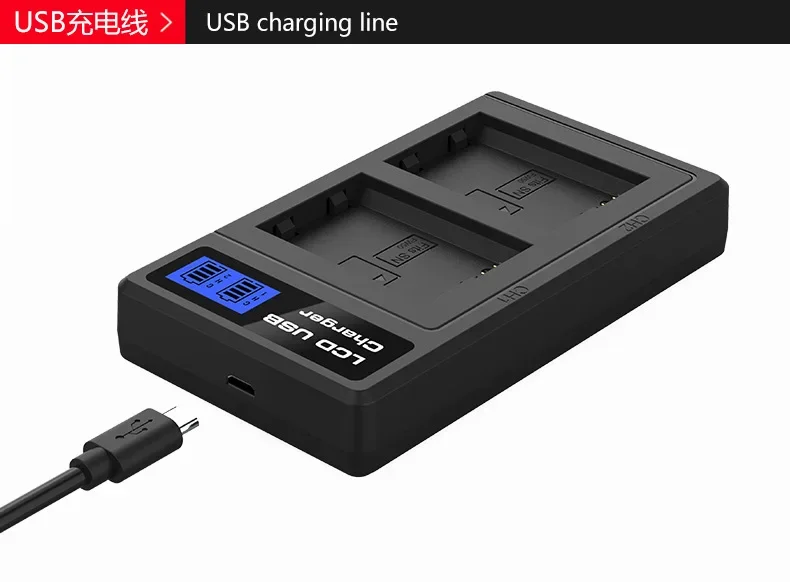 NP-FW50 듀얼 충전 LCD LCD 충전기, USB 듀얼 충전기, 알파 a6500 a6300 a6000 a5000 a3000 NEX-3 3N 5 5N ILCE-7S, NP FW50