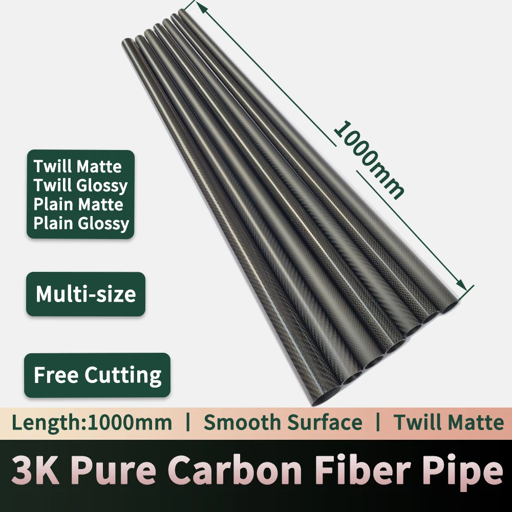 Carbon Fiber Length 1000mm Carbon Fiber Tube OD 10mm ID 4mm 5mm 6mm 7mm 8mm 8.5mm 9mm Hollow Carbon Rod For RC Plane DIY Quadcopter Arm(1pcs 10X4x1000mm