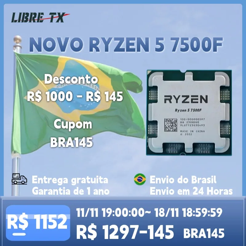 【新品未使用】AMD Ryzen 5 7500F Socket AM5 AMD Ryzen 5 7500F (Socket AM5) – Análise Completa e Recomendação
