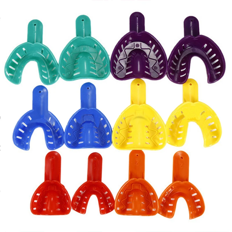 12pcs Dental Impression Trays Adult Child Use Tooth Tray Holder Plastic