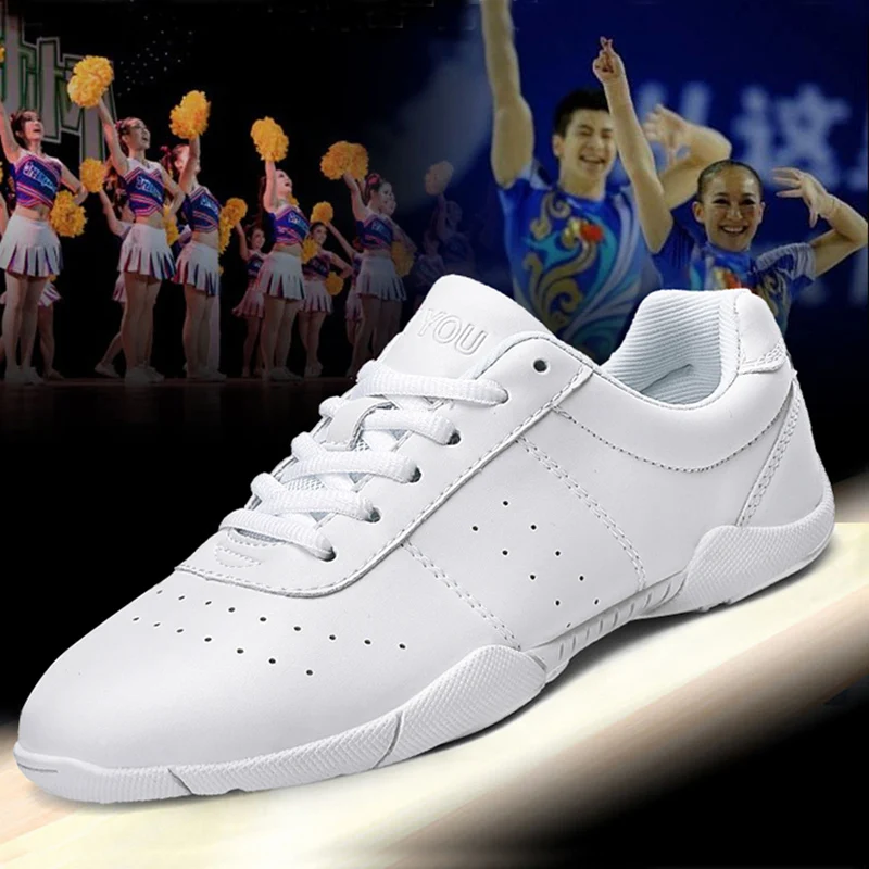 Girls' White Cheerleading Shoes Light Breathable Stylish Trainers for Dance Tennis & Cheer Competitions Youth Aerobics 2