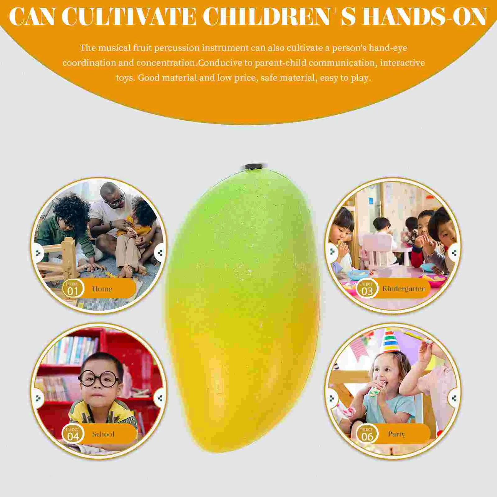 2 Pcs Aldult Simulated Fruit Sandbox Child Music Toys Toddler Musical Instruments Abs Rattle Maraca