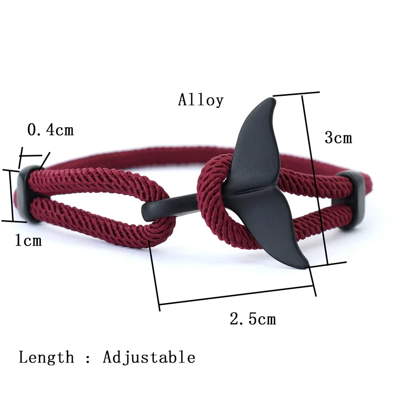 Adjustable Sea Animal Tail Bracelet for Men Beach Surf