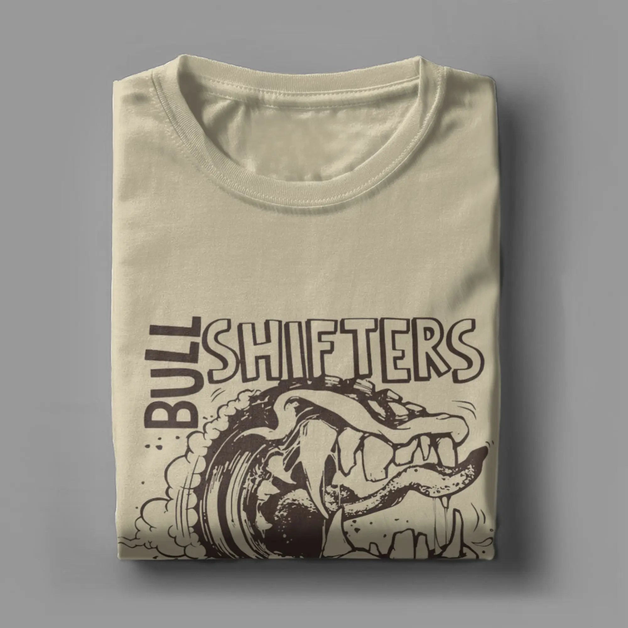 Vintage Bull Shifter Men's Cotton Graphic T-Shirt - Short Sleeve O-Neck Summer Tee