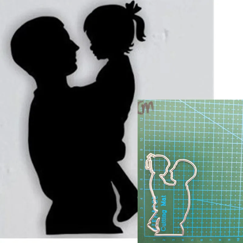 

Metal Cutting Dies Dad Daughter DIY Decoration Scrapbook Paper Craft Knife Mould Blade Punch Stencils