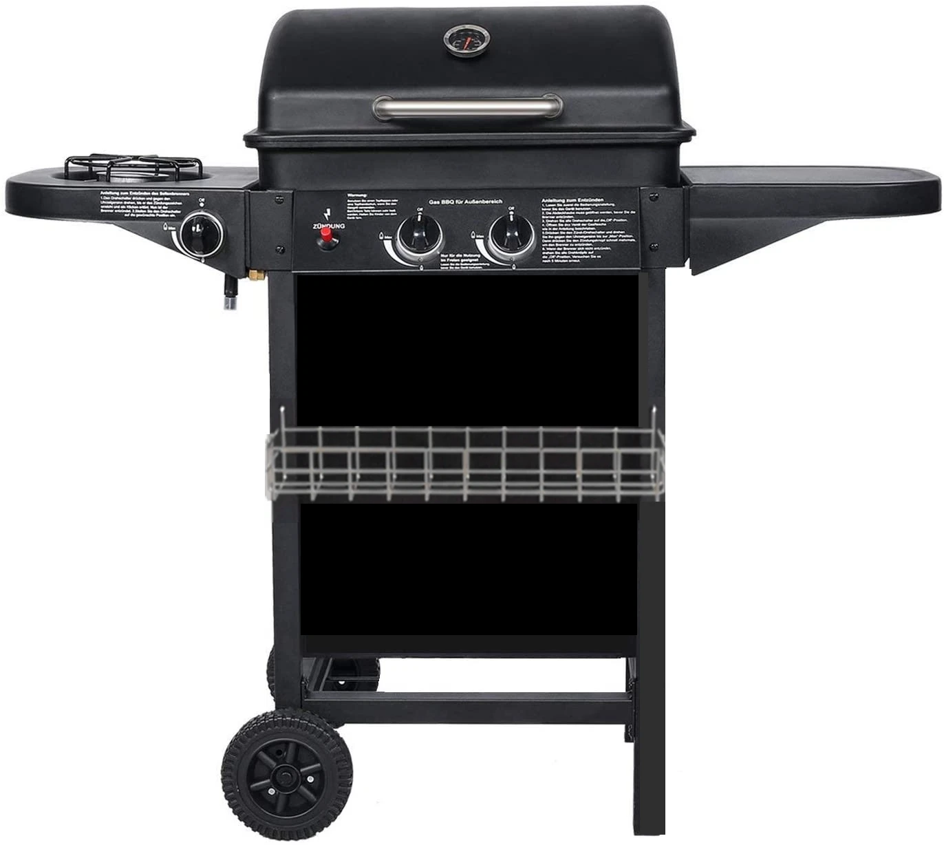 Zewnętrzny grill gazowy z 2 palnikami i 1 bocznym palnikiem z EU za $131.31 / ~505zł