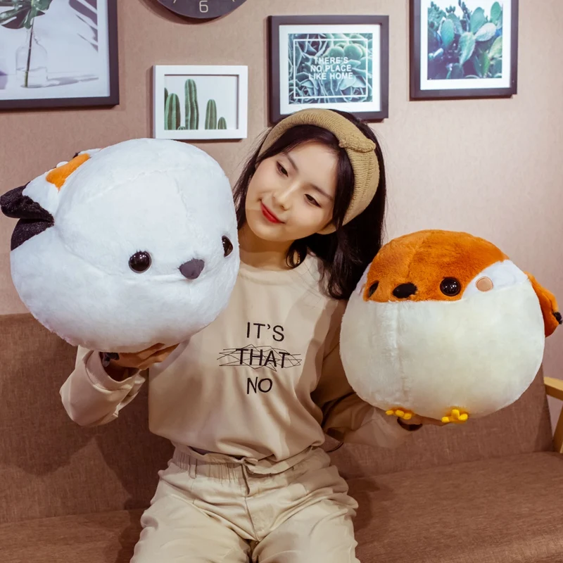 30/40cm Simulation Fat Round Sparrow & Titmouse Plush Toys Stuffed Lifelike Animal Doll Soft Bird Pillow Cute Gift for Kids Girl Just6F
