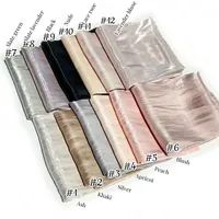 18 Colors Women Hijab Scarf Shiny Muslim Long Scarves Light Weight Soft Turban Shawl Organza Satin Shimmer Scarf 5