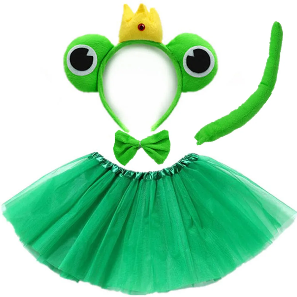 Green Frog Prince Girl Headband Tutu Skirt Accessories Kids Children