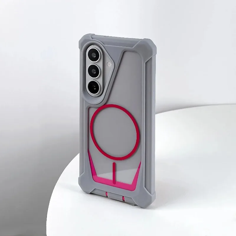 Luxury Four Corner Anti-Knock Armor Transparent Phone Case with MagSafe Compatibility
