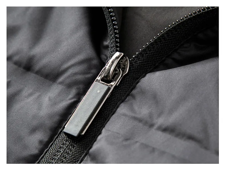 Winter Men's Black Vest Jacket Material Detail