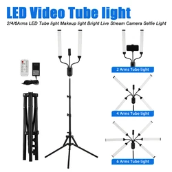 Selens Double/Four/Six Arms LED Photography Fill Light Dimmable Phone Tripod Stand Selfie Light For Youtube Makeup Live Stream