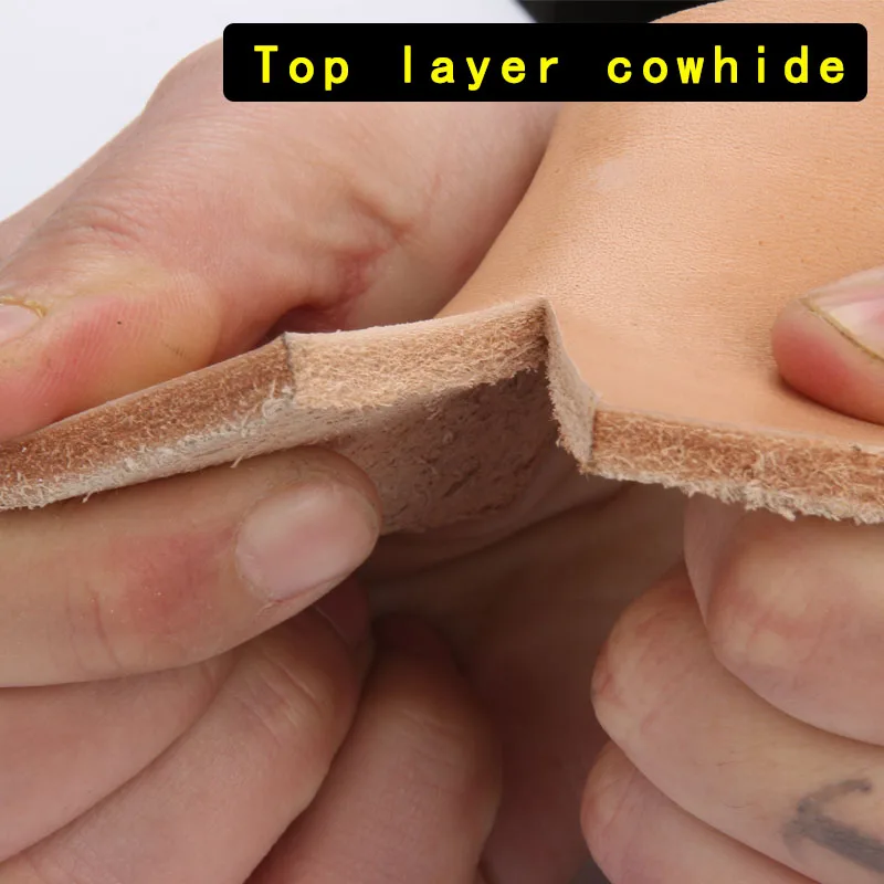 순수 하드 두꺼운 상층 소가죽 소재, 수제 DIY 가죽, 가장자리 소재, 야채 무두질의 5mm 전체 시트